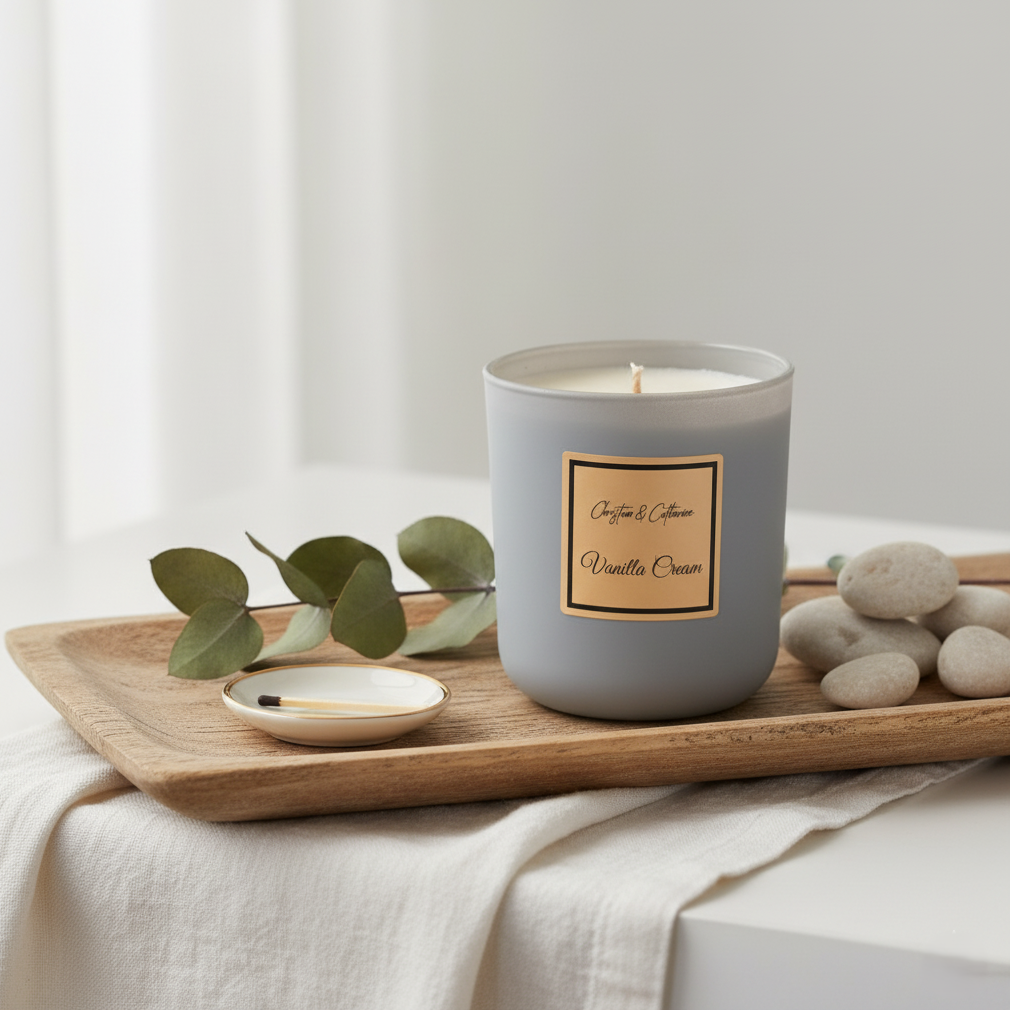 Vanilla Cream SoyCandle Grey